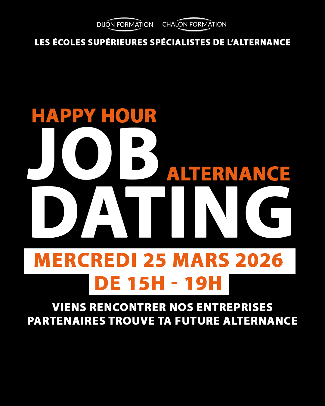 Happy Hour Job Dating de l'alternance à Chalon Formation prévu le mercredi 24 avril 2024